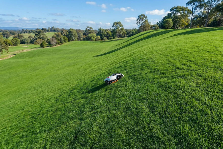 how to mow a steep hill